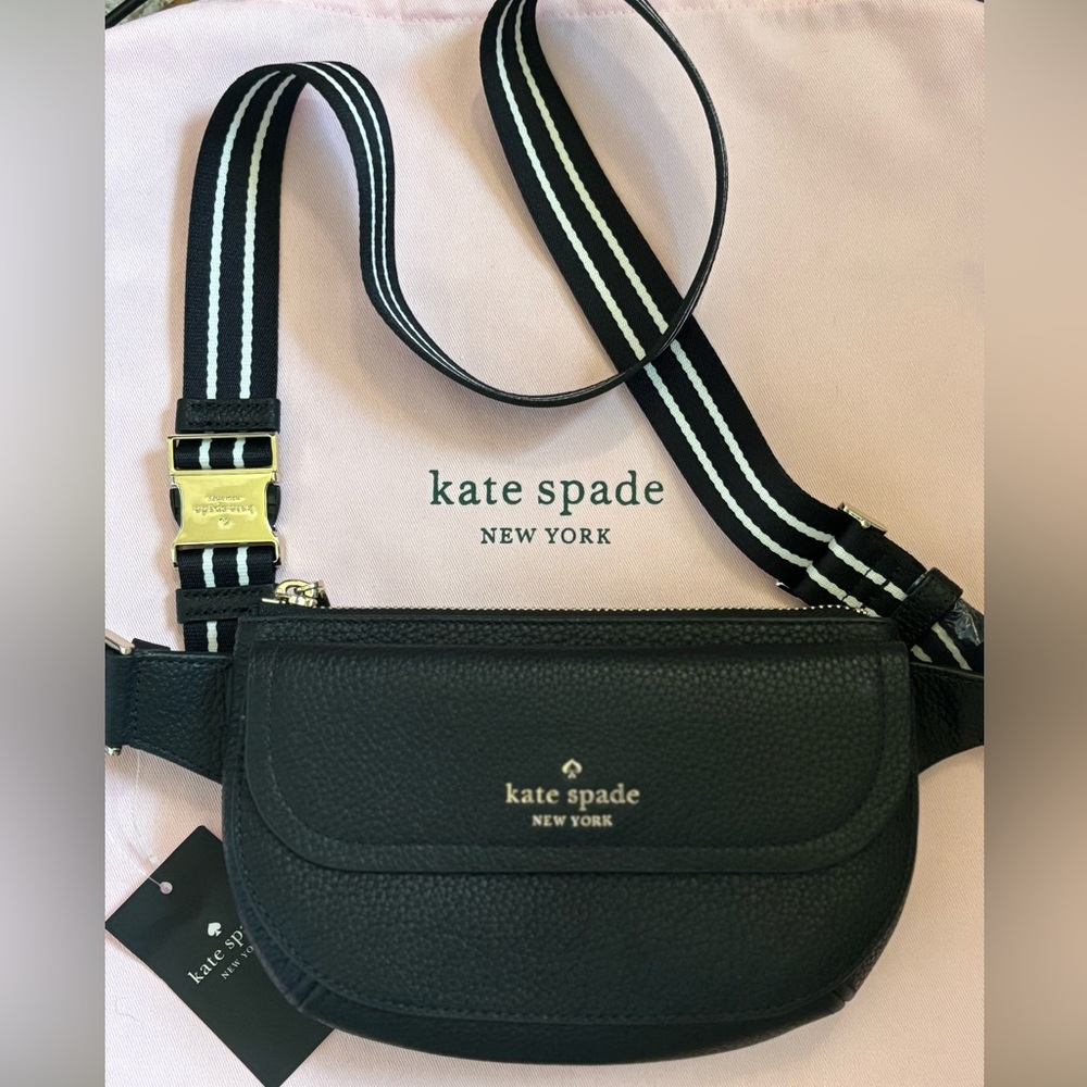 Kate Spade Black Pebbled Leather Belt Bag